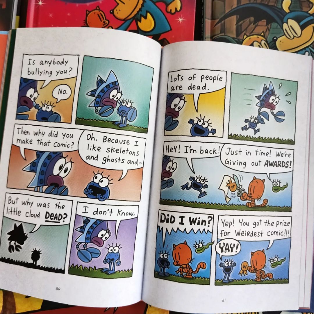 Dog Man set of 17 hardcover books, no box (slight dents and tears on book covers, book pages no damage)