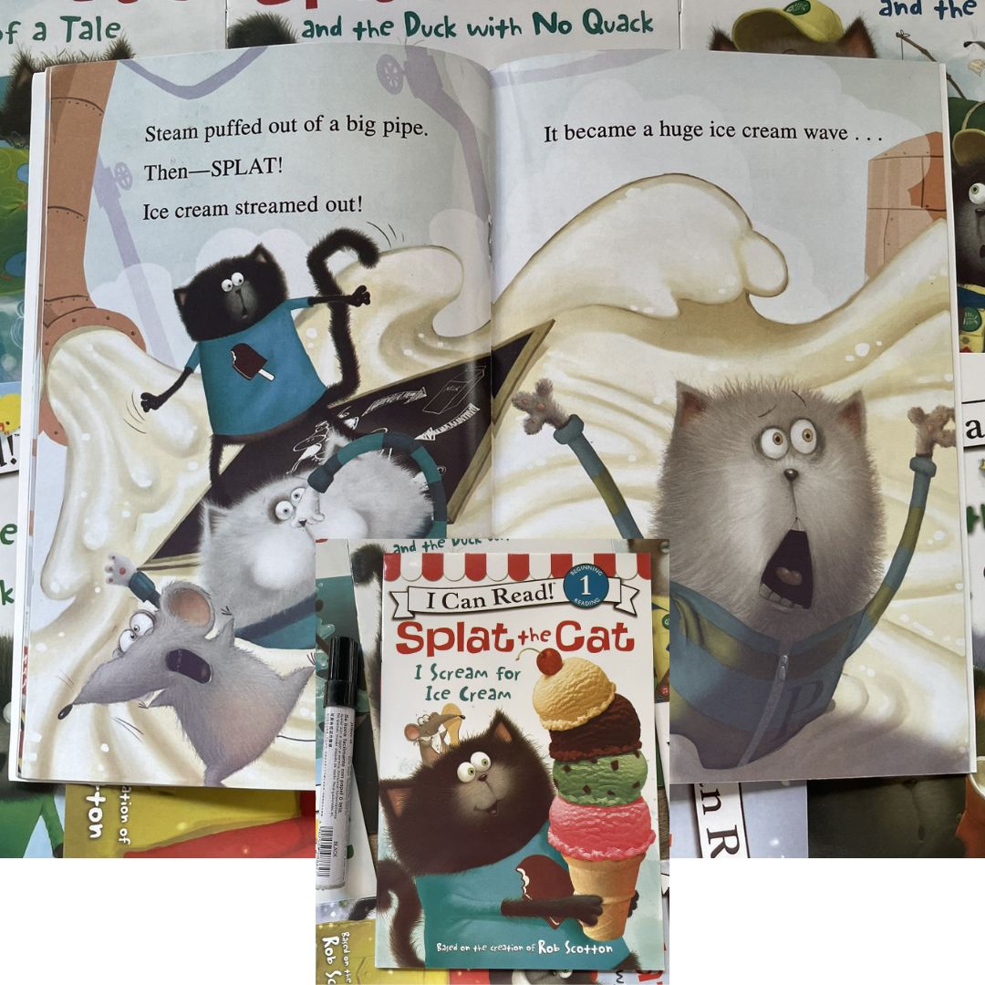 Splat The Cat I CAN READ Collection Box Set (no cd) 20 books, brand new softcover - BOX with DENTS