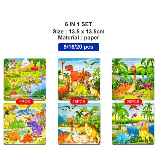 PAW PATROL / DINOSAURS / HELLO KITTY / DISNEY PRINCESS / PEPPA PIG Jigsaw Puzzle (6 pcs. of puzzles in 1 set)