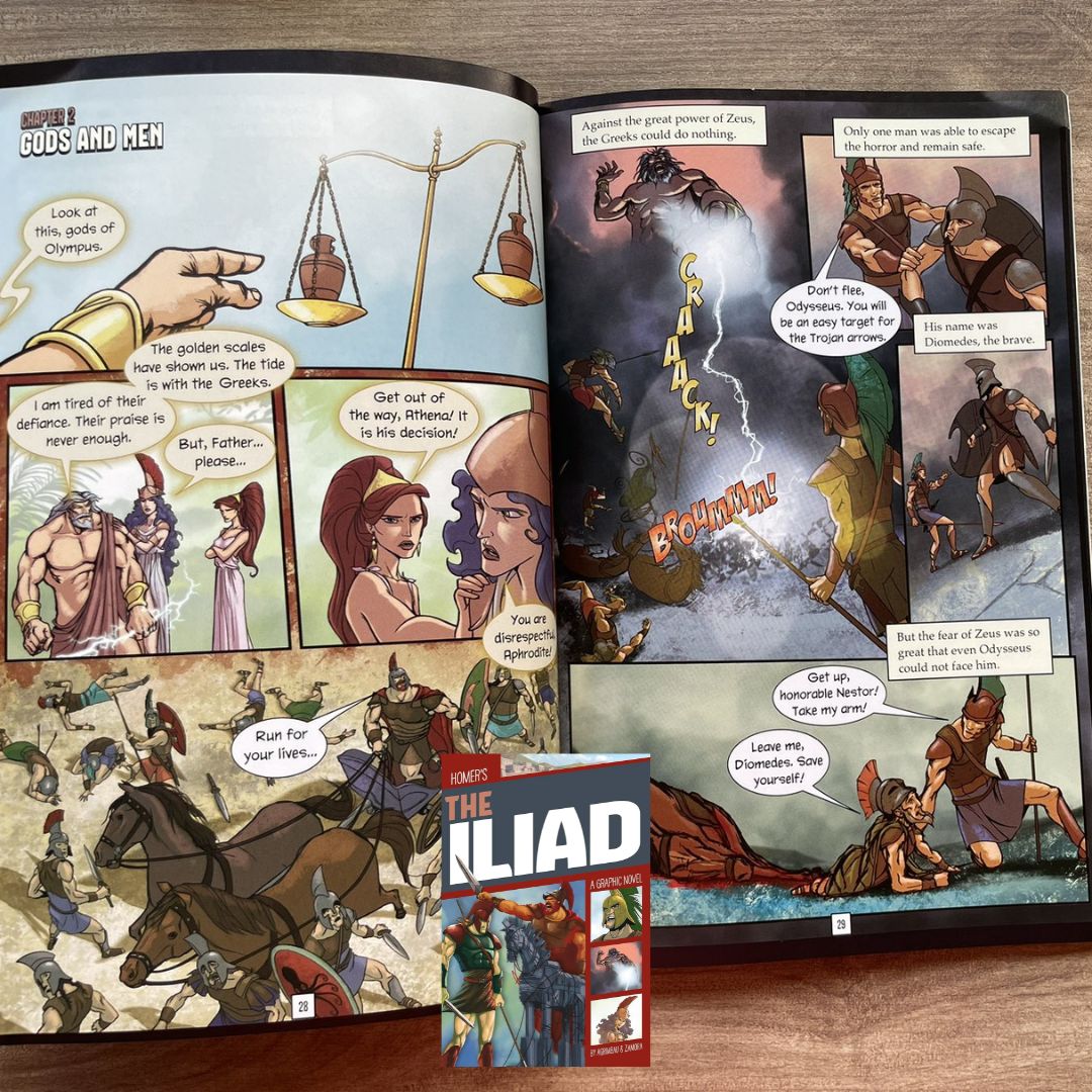The Iliad / The Odyssey (A Graphic Novel) (SINGLES, brand new Softcover, with SLIGHT FOLDS on book cover)