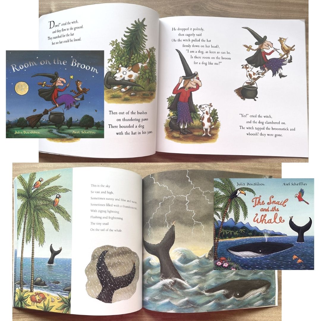 Julia Donaldson Set of 10 Books (NO BOX - Brand new softcover - sold as set of 10 books) - Gruffalo, Room on the Broom, Charlie Cook, Smartest Giant in Town, A Squash and a Squeeze