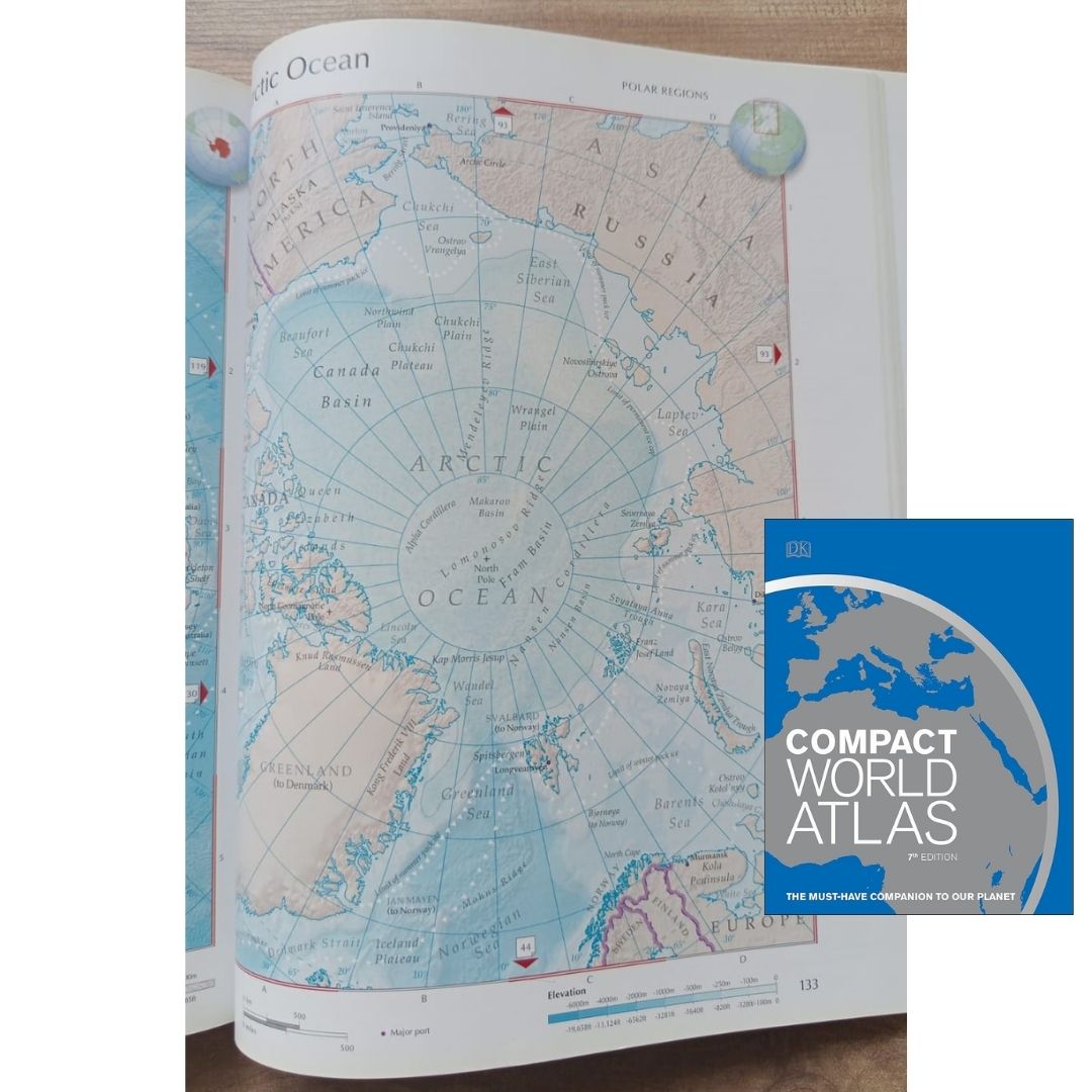 DK Compact World Atlas (USED book, softcover, with slight folds on book cover)