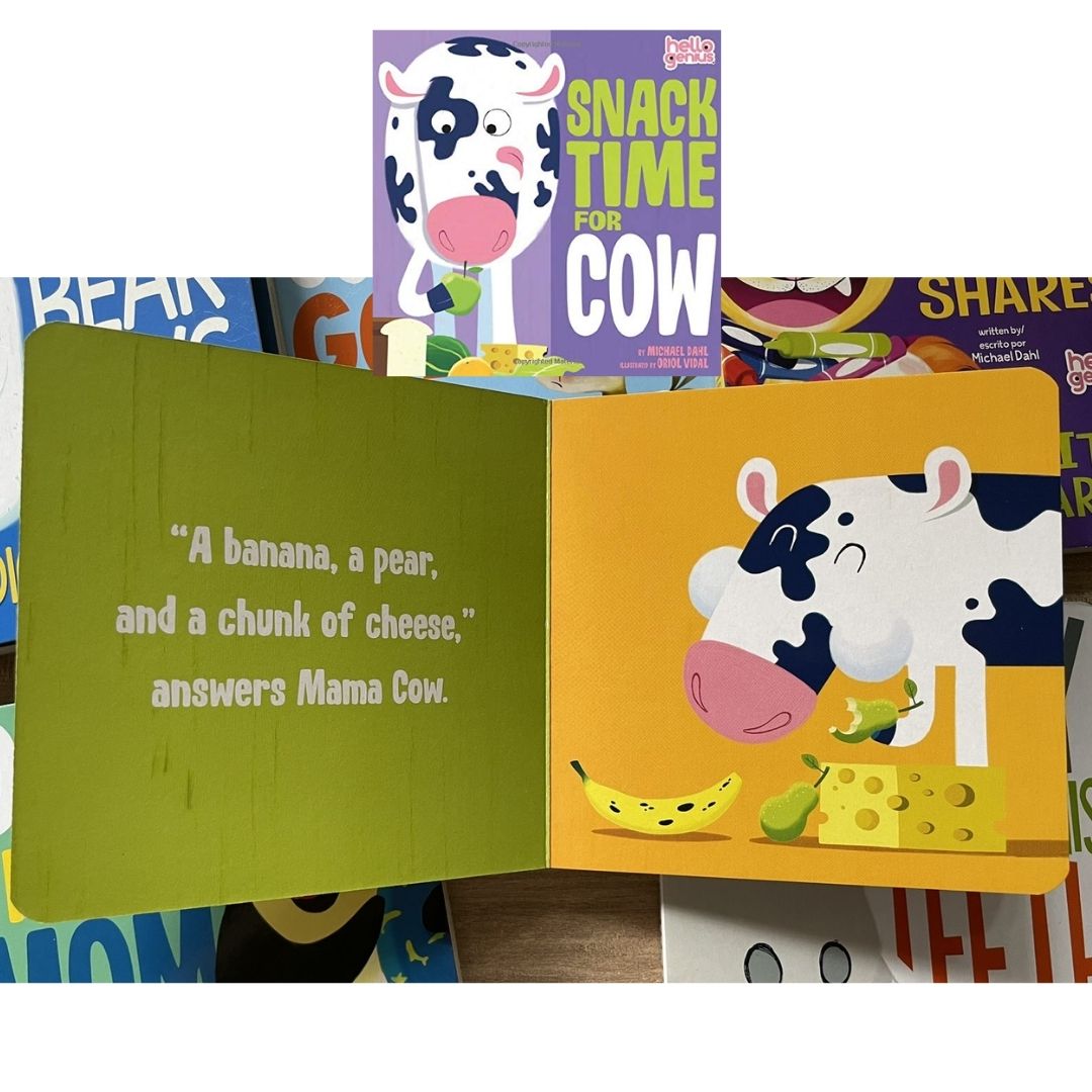 Hello Genius BOARD BOOKS (SINGLES) Little Dinos Don't Push / Just Breathe Bear / Little Lion Shares etc (book covers with SLIGHT DENTS)