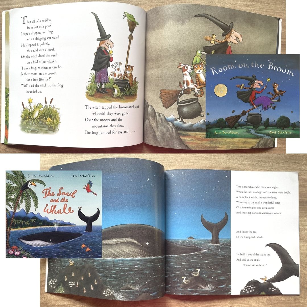 Julia Donaldson Set of 10 Books (NO BOX - Brand new softcover - sold as set of 10 books) - Gruffalo, Room on the Broom, Charlie Cook, Smartest Giant in Town, A Squash and a Squeeze