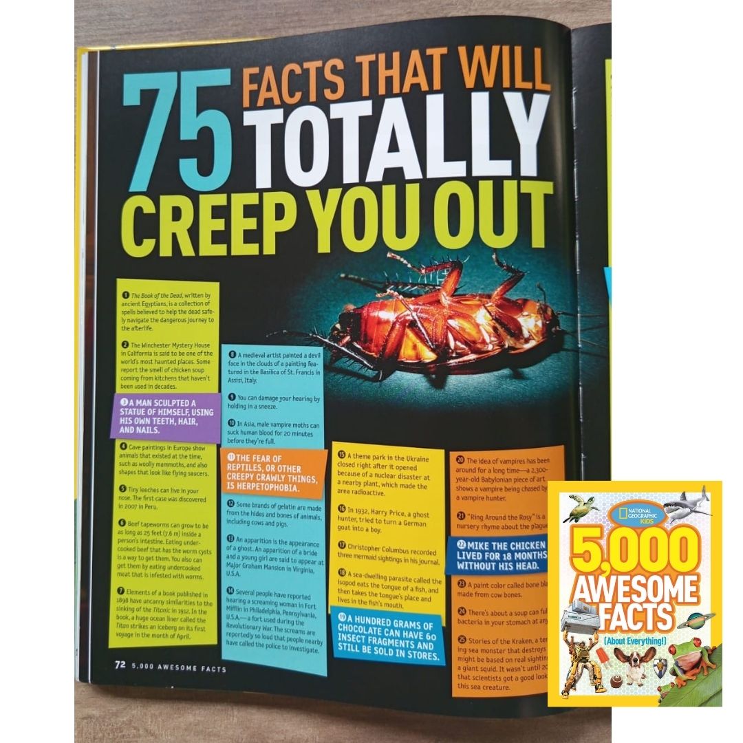 NATGEO National Geographic Kids 5,000 Awesome Facts (About Everything!) (USED book, hardcover, with slight dents)