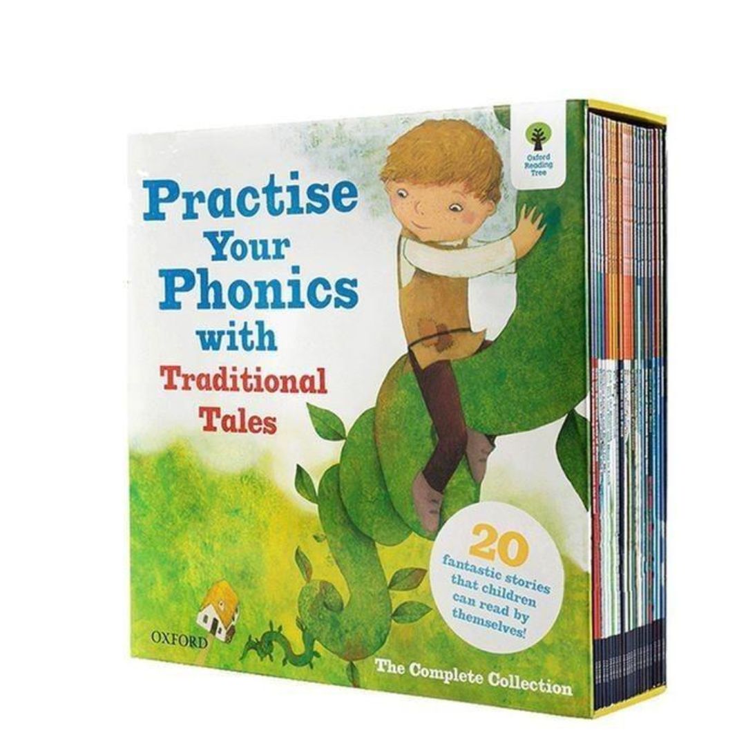 Oxford Practice Your Phonics (21 books) brand new softcover, fairy tales, boxed set, box with slight tears and dents