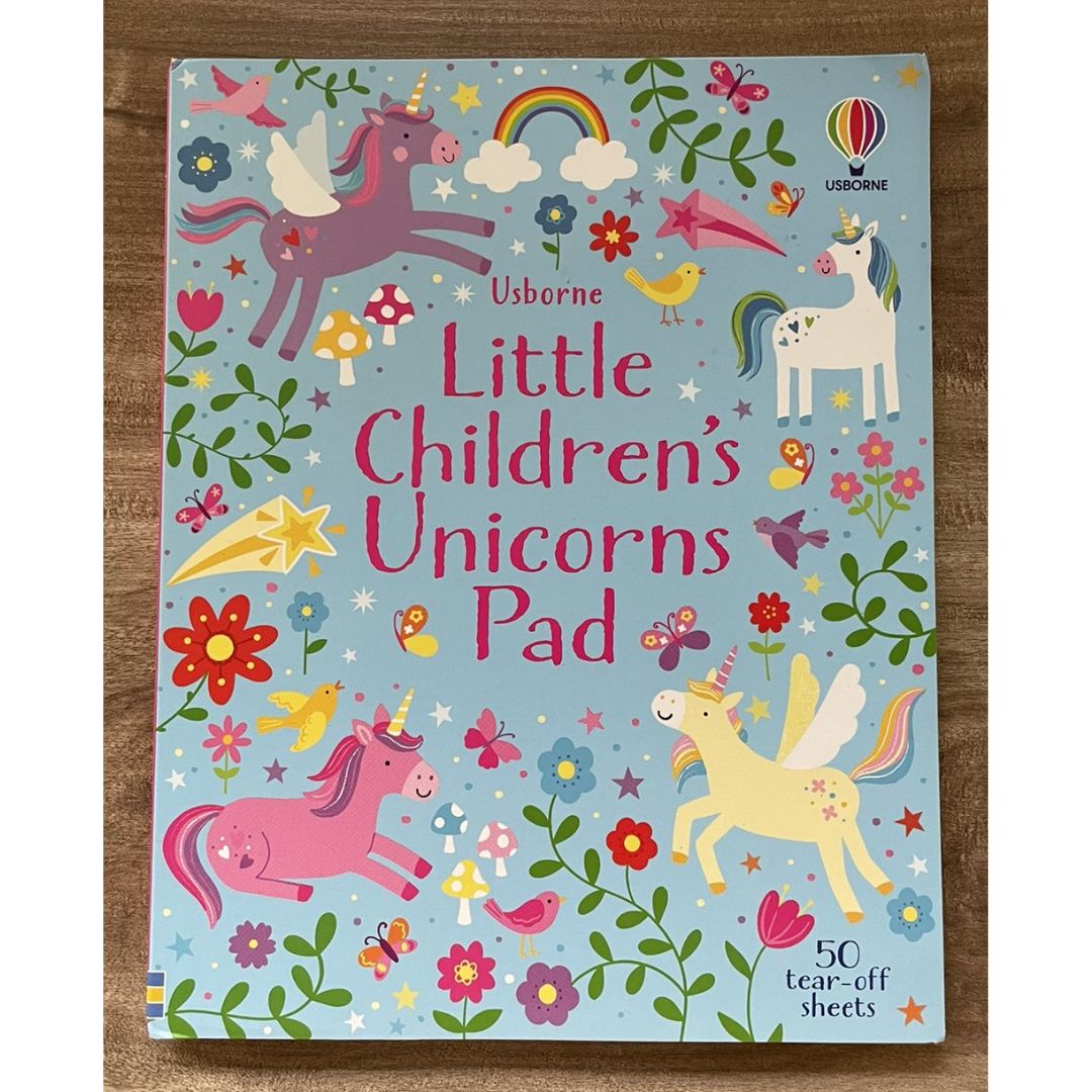 Usborne Little Children's TRAVEL / UNICORNS / PUZZLE Pad (SINGLES) Brand new softcover - with SLIGHT DENTS on book cover
