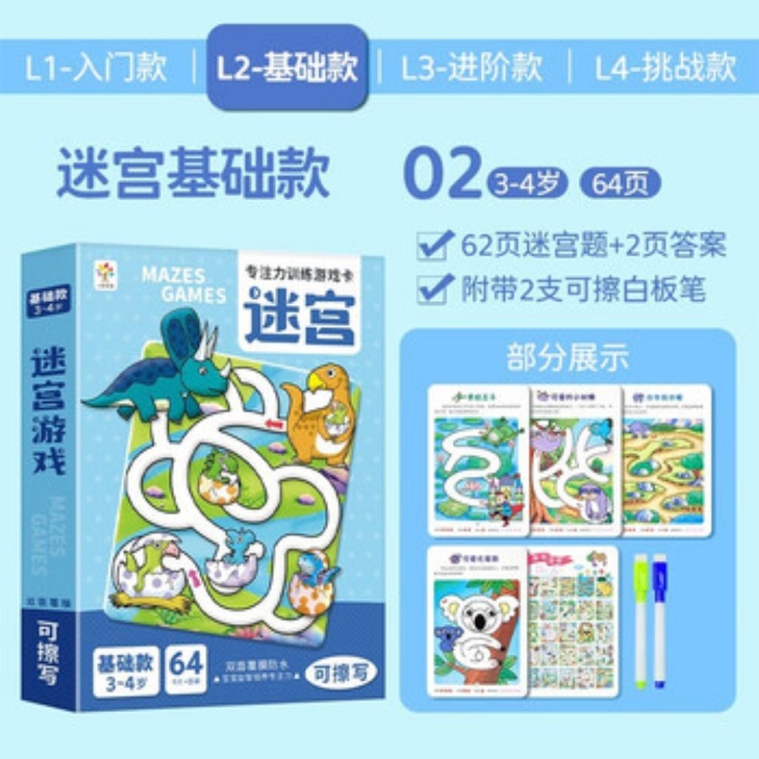 Mazes Games Wipe-Clean Activity Box Set (SINGLES) brand new, with box, Simplified Chinese text