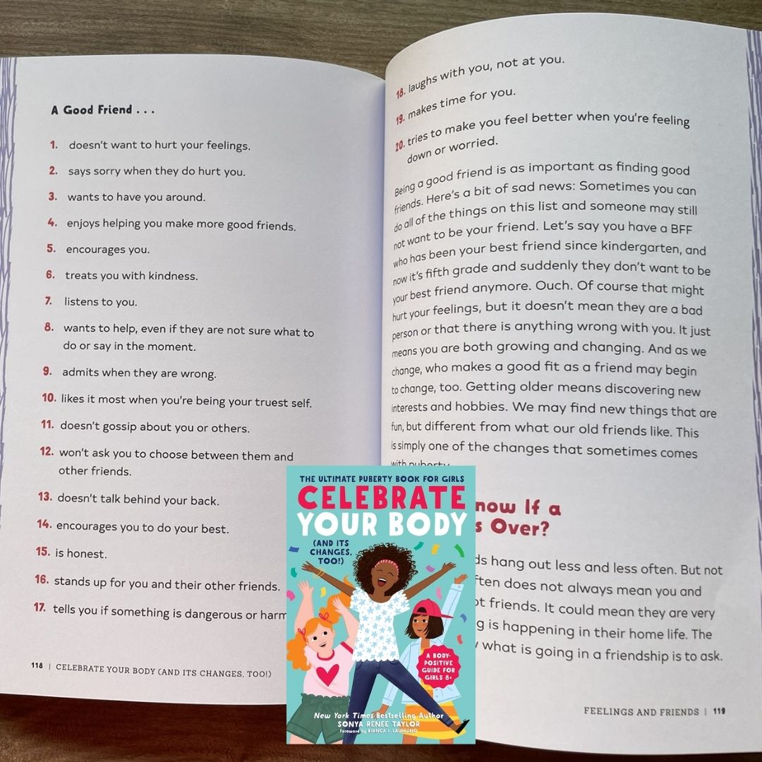 Celebrate Your Body (and Its Changes, Too!): The Ultimate Puberty Book for Girls ages 8-12 (brand new softcover, with SLIGHT DENTS on book cover)