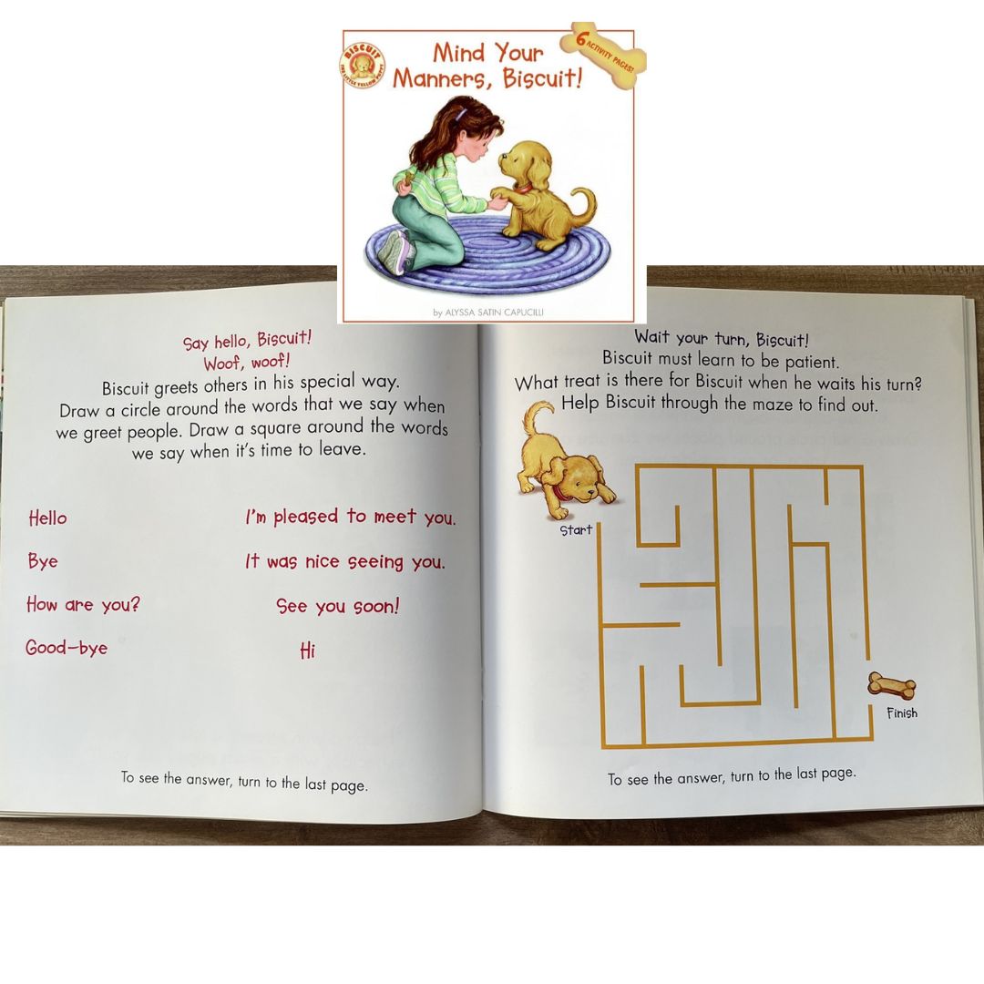 Biscuit: Mind Your Manners, Biscuit! (Paperback) brand new, with SLIGHT FOLDS on book cover, Rusty Staple Wires