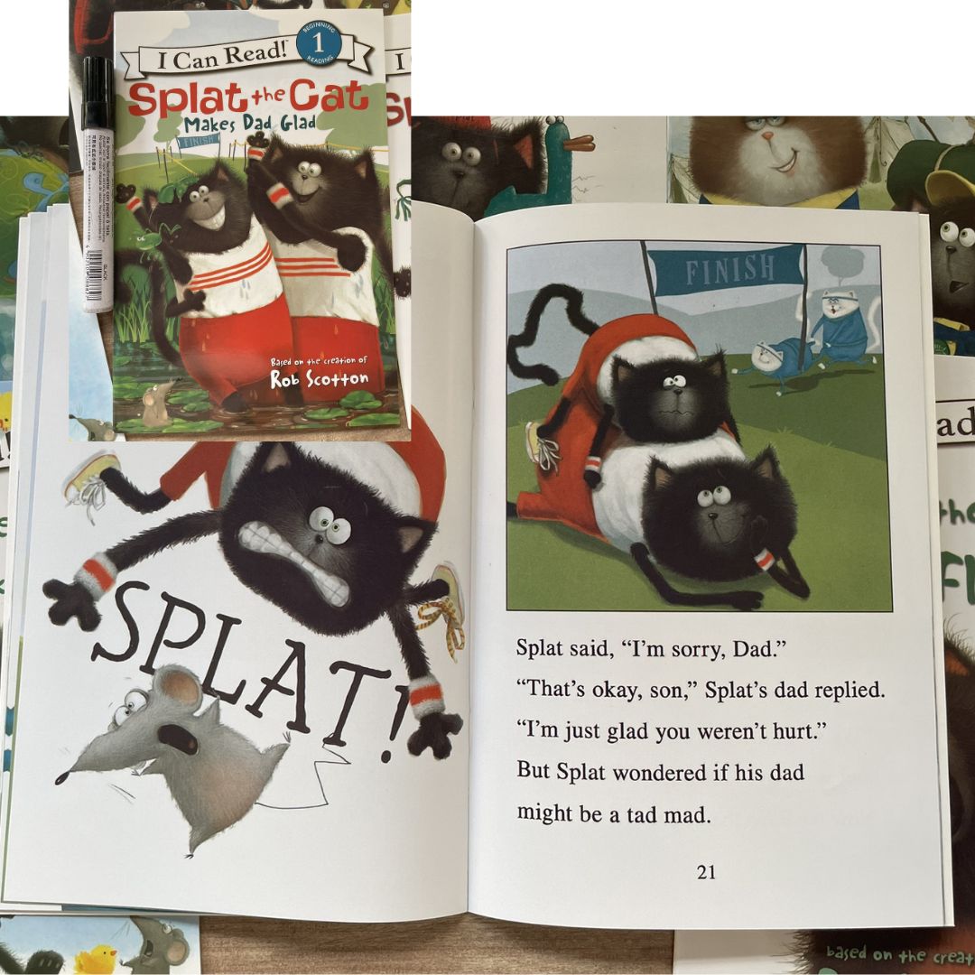 Splat The Cat I CAN READ Collection Box Set (no cd) 20 books, brand new softcover - BOX with DENTS