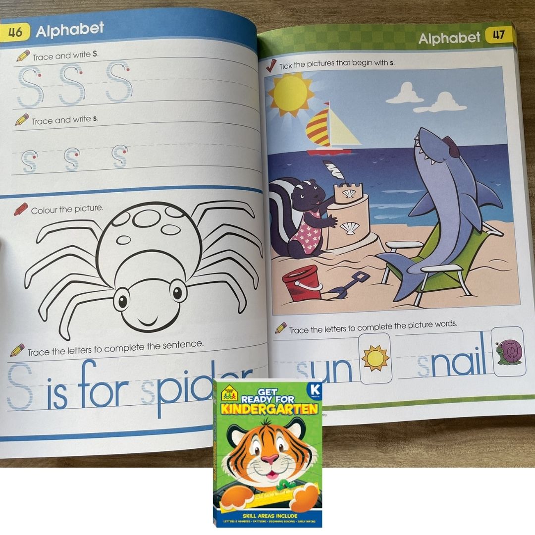School Zone GET READY for Preschool / Kindergarten / First Grade Workbook (SINGLES) brand new softcover