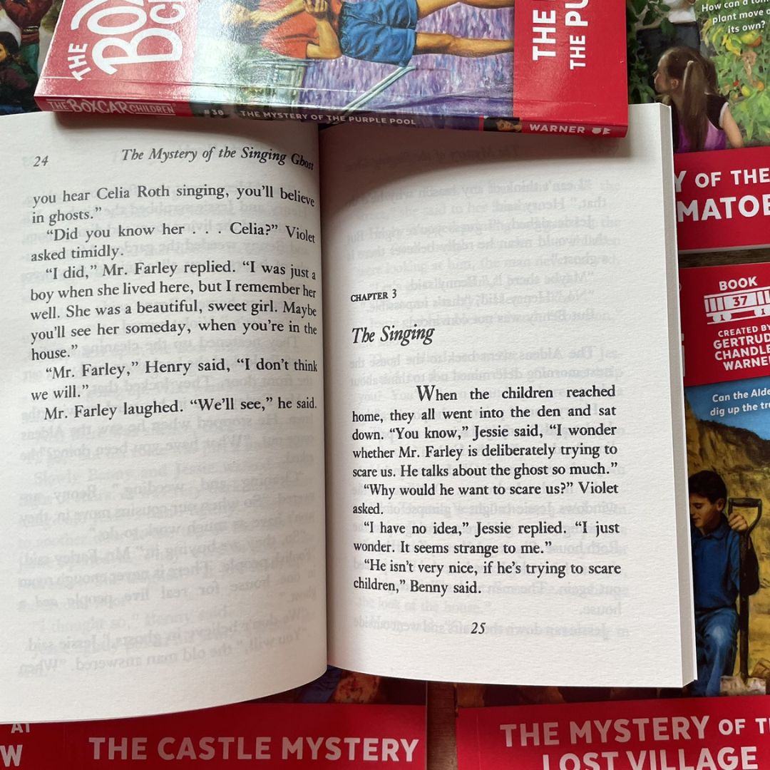 The Boxcar Children Mysteries #21-50 (30 books) brand new softcover, no box, with SLIGHT TEARS on the edges of the book covers