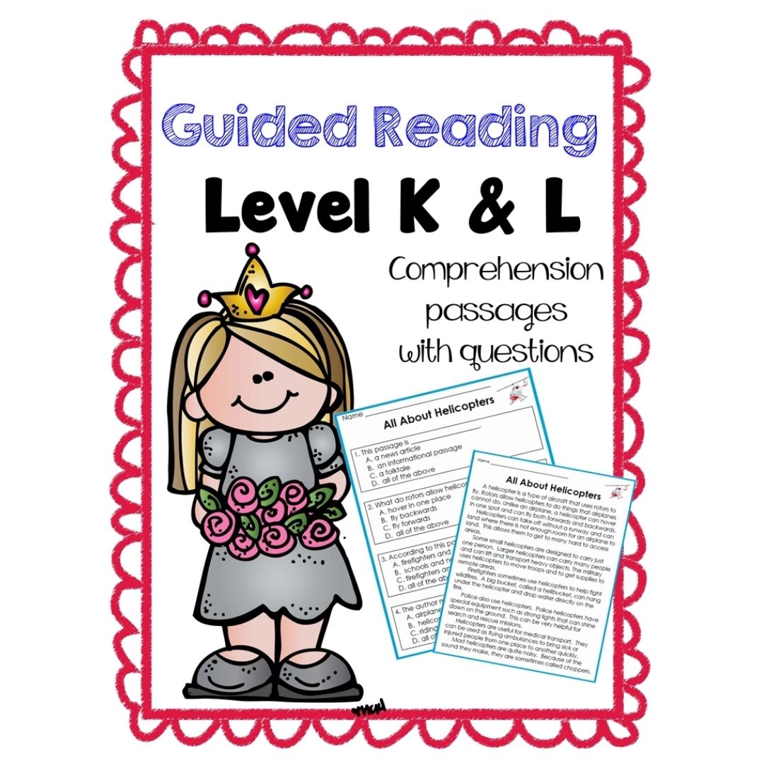 English Reading Comprehension & Phonics Worksheets / Workbook for Kids | Guided Reading Levels C–L | School-Recommended Early Literacy Practice (SINGLES)