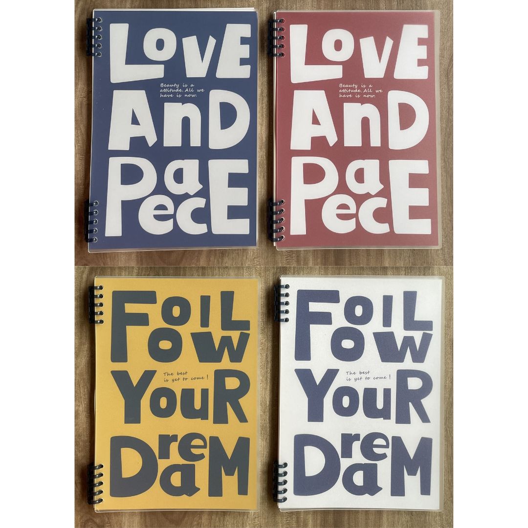 Lined Spiral Notebook (SINGLES / sold per piece) Love and Peace / Follow Your Dream cover designs