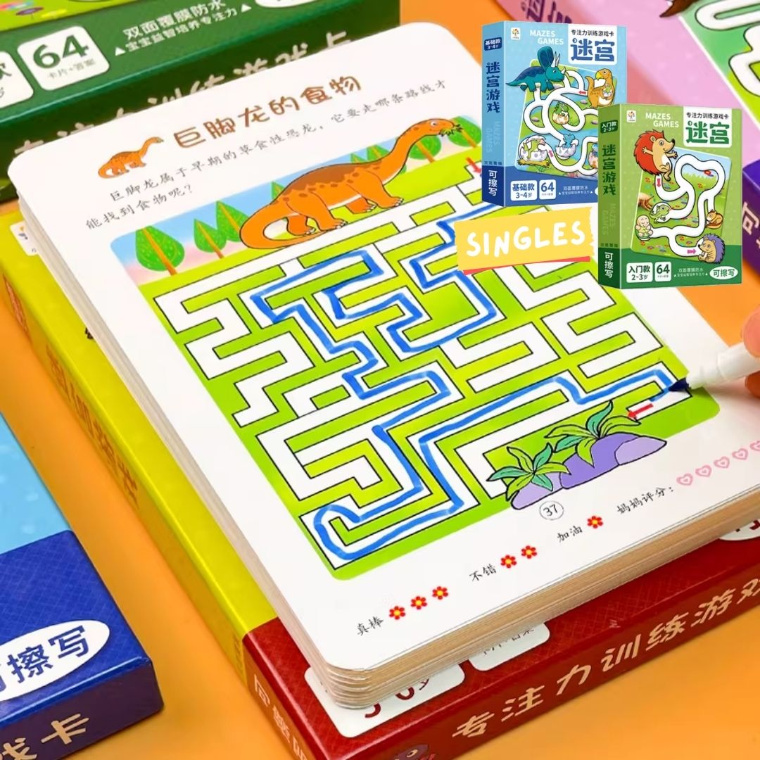 Mazes Games Wipe-Clean Activity Box Set (SINGLES) brand new, with box, Simplified Chinese text
