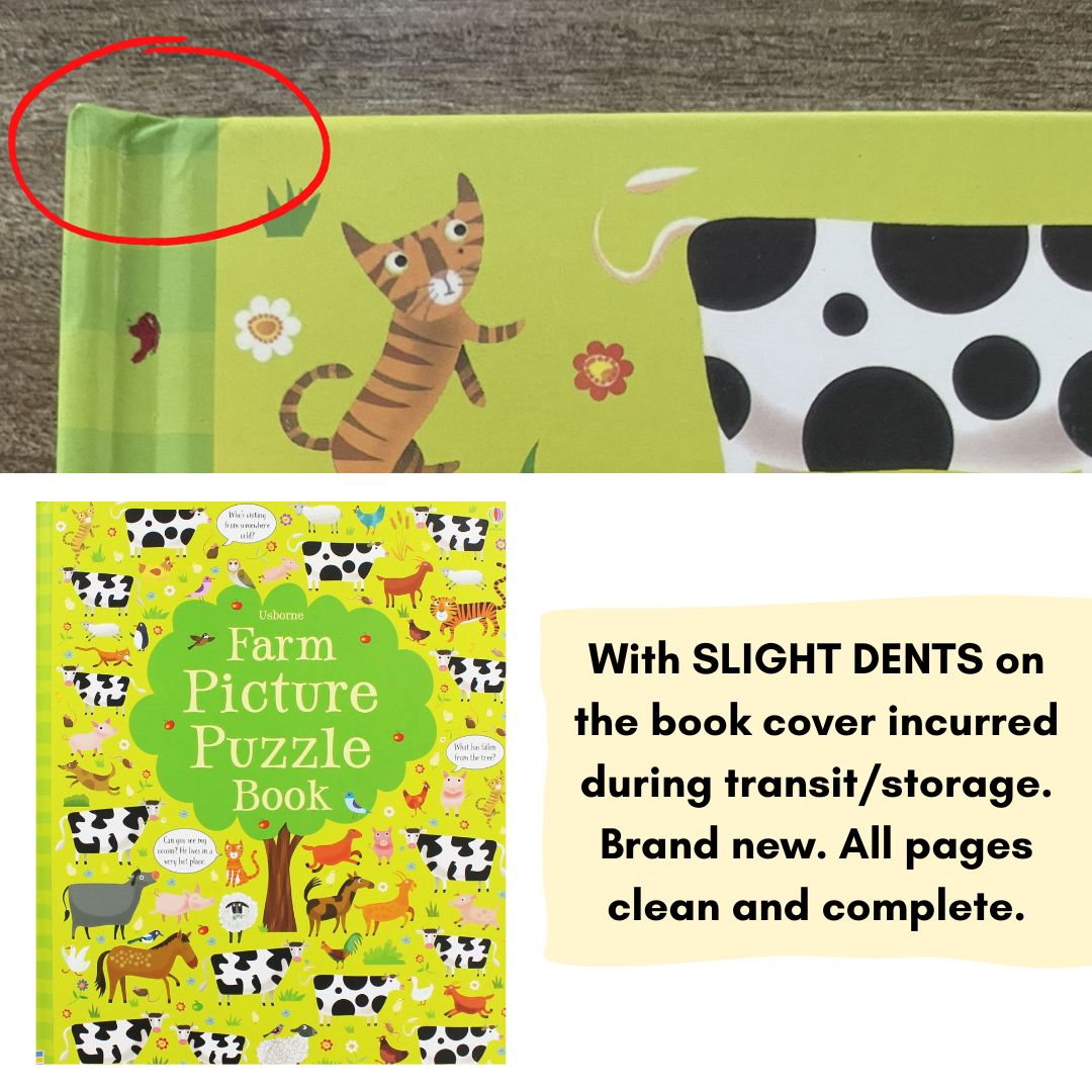 Usborne Picture Puzzle Book (SINGLES, brand new Hardcover) Animals / Farm / Under the Sea - with SLIGHT DENTS on book cover