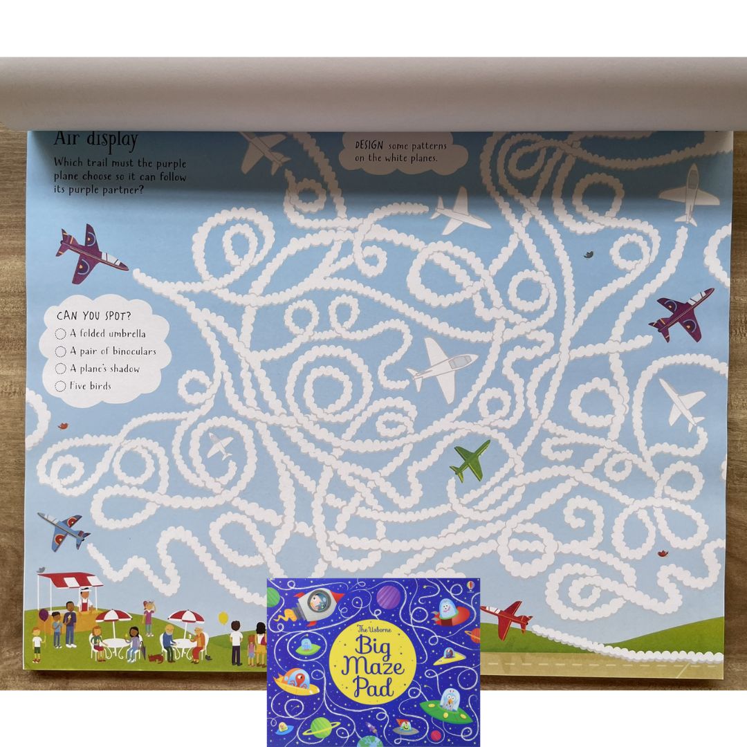The Usborne Big DOT-TO-DOT / MAZE / PUZZLE Pad (SINGLES, brand new softcover, JUMBO tear-off activity pads) - Book cover with SLIGHT FOLDS