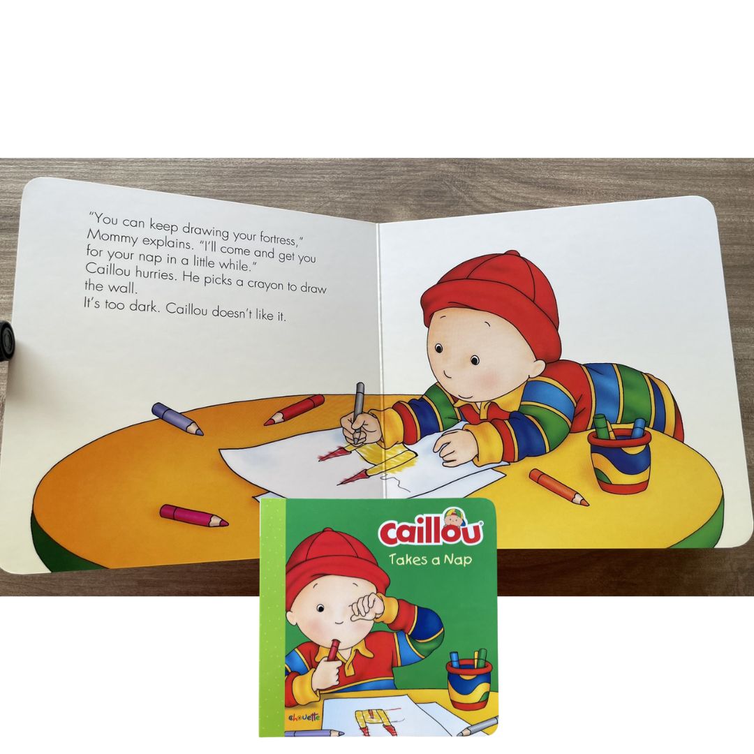 Caillou Asks Nicely // Takes a Nap (SINGLES, brand new Board Book, with SLIGHT DENTS on book cover)