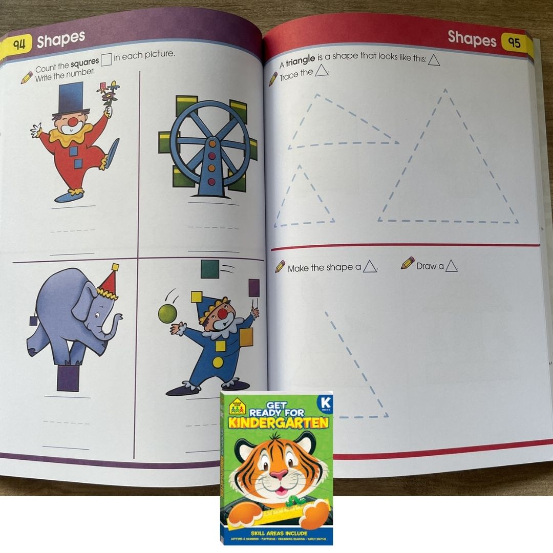 School Zone GET READY for Preschool / Kindergarten / First Grade Workbook (SINGLES) brand new softcover