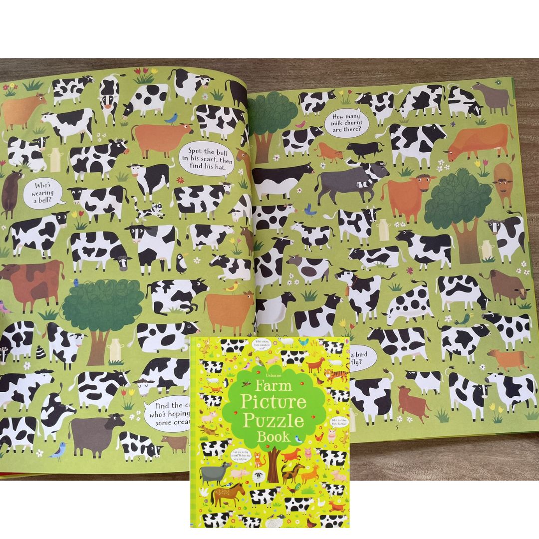 Usborne Picture Puzzle Book (SINGLES, brand new Hardcover) Animals / Farm / Under the Sea - with SLIGHT DENTS on book cover