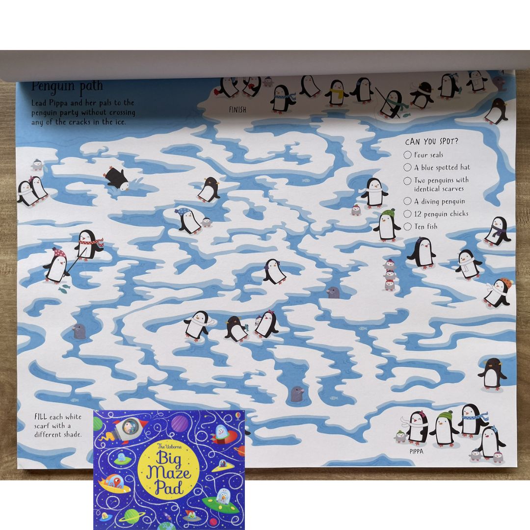 The Usborne Big DOT-TO-DOT / MAZE / PUZZLE Pad (SINGLES, brand new softcover, JUMBO tear-off activity pads) - Book cover with SLIGHT FOLDS
