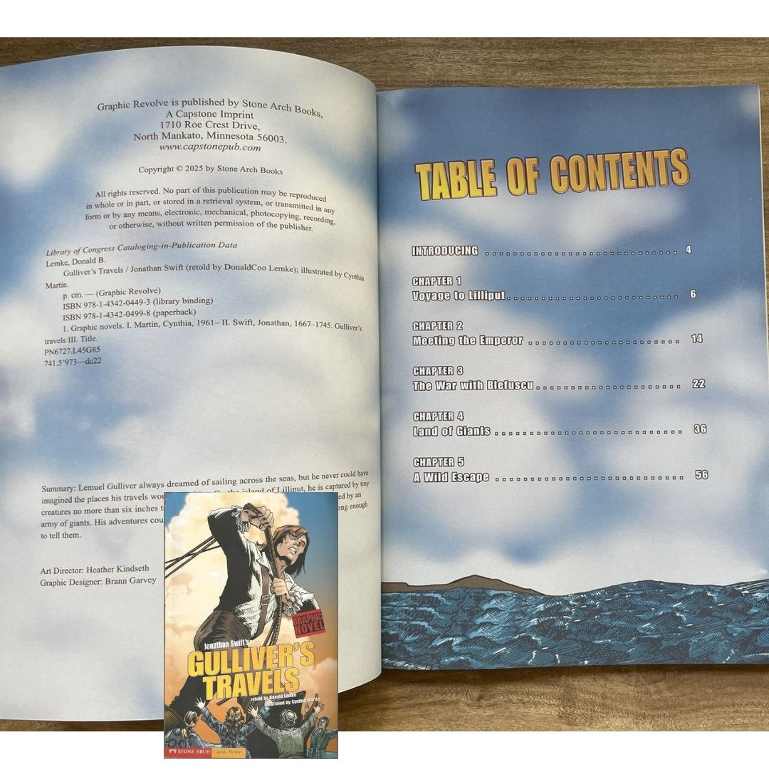 Classic Fiction Graphic Novel (SINGLES) (Alice in Wonderland / Gulliver's Travels / The Hunchback of Notre Dame / The Wizard of Oz) brand new softcover, with SLIGHT TEARS/DENTS/FOLDS on book cover