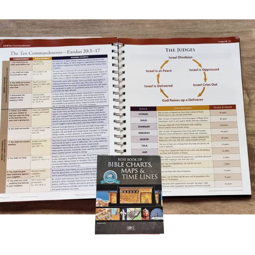 Rose Book of Bible Charts, Maps, and Time Lines Spiral-bound – Special Edition (Old and New Testament) with dents/tears on book cover, brand new hardcover