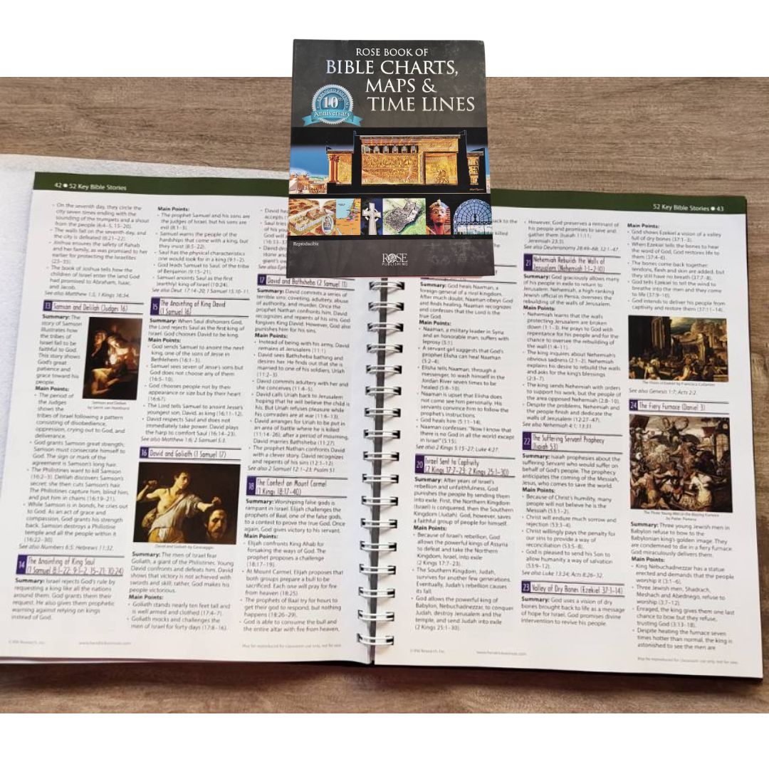 Rose Book of Bible Charts, Maps, and Time Lines Spiral-bound – Special Edition (Old and New Testament) with dents/tears on book cover, brand new hardcover