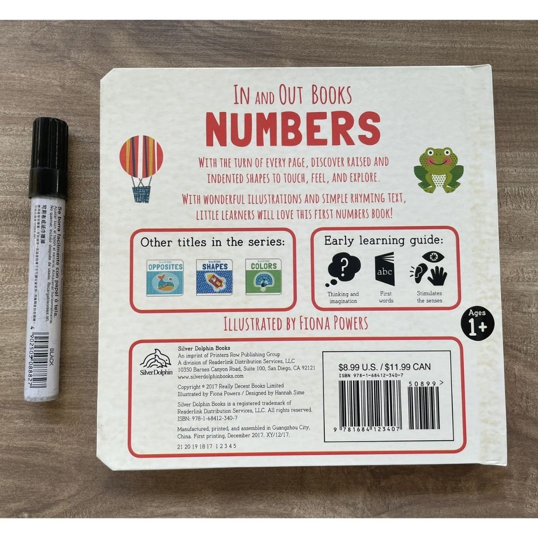 IN and OUT Board Books (SINGLES) Colors / Numbers / Opposites / Shapes (brand new, with SLIGHT DENTS on book cover)