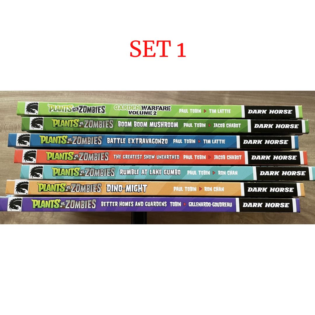 Plants vs. Zombies, COMICS (7 books) (Pls. Choose from SET 1 or 2) brand new hardcover, no box, with SLIGHT DENTS on book cover