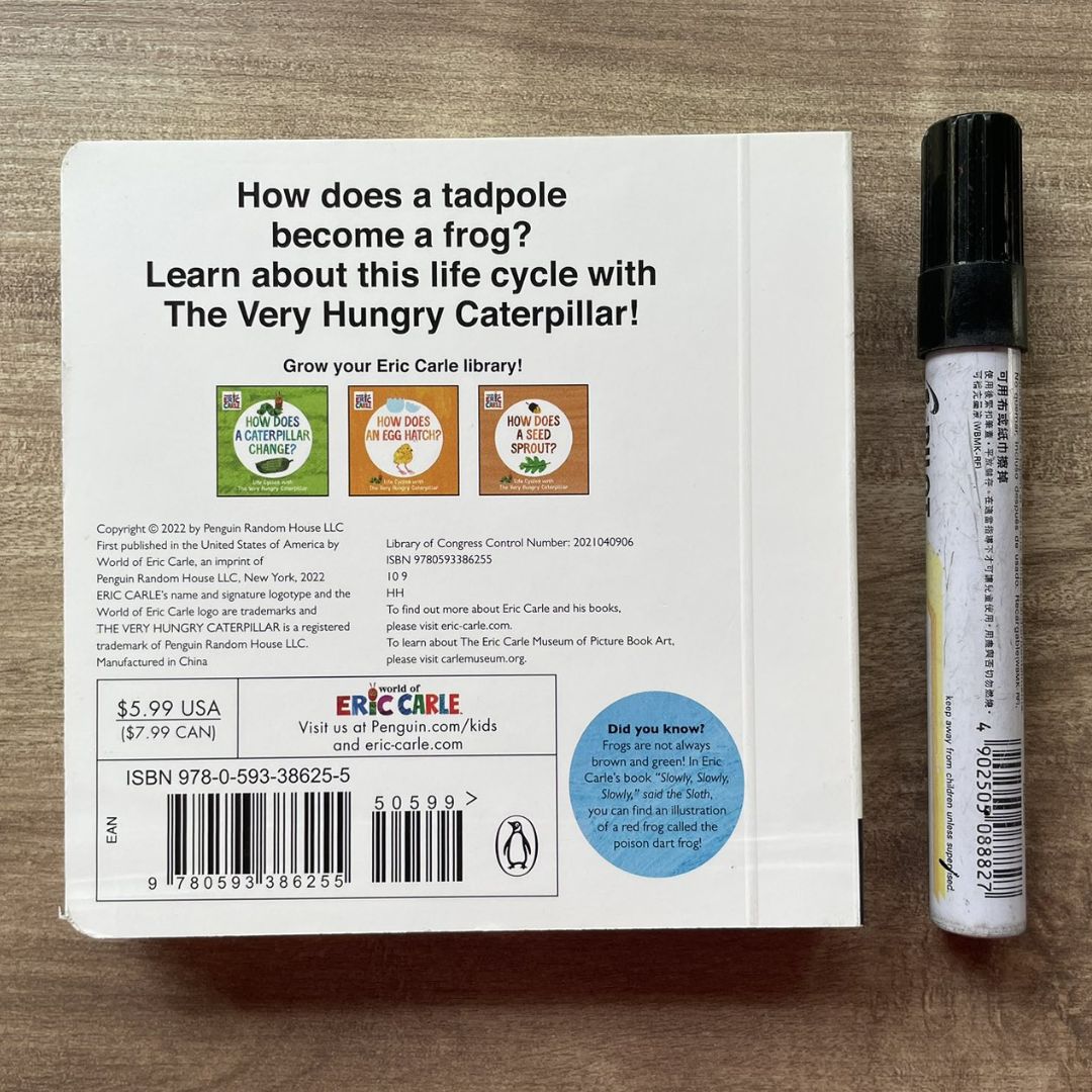 World of Eric Carle: Life Cycles with The Very Hungry Caterpillar (SINGLES, brand new Board Book, with SLIGHT DENTS on book cover) (How Does a Caterpillar Change / How Does an Egg Hatch / How Does a Tadpole Grow / How Does a Seed Sprout)