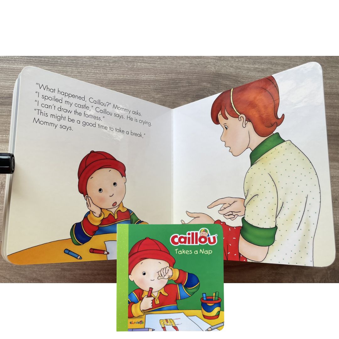 Caillou Asks Nicely // Takes a Nap (SINGLES, brand new Board Book, with SLIGHT DENTS on book cover)