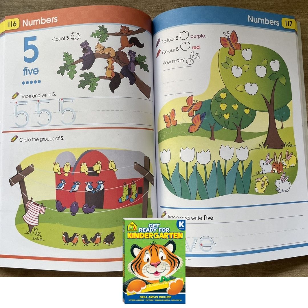 School Zone GET READY for Preschool / Kindergarten / First Grade Workbook (SINGLES) brand new softcover