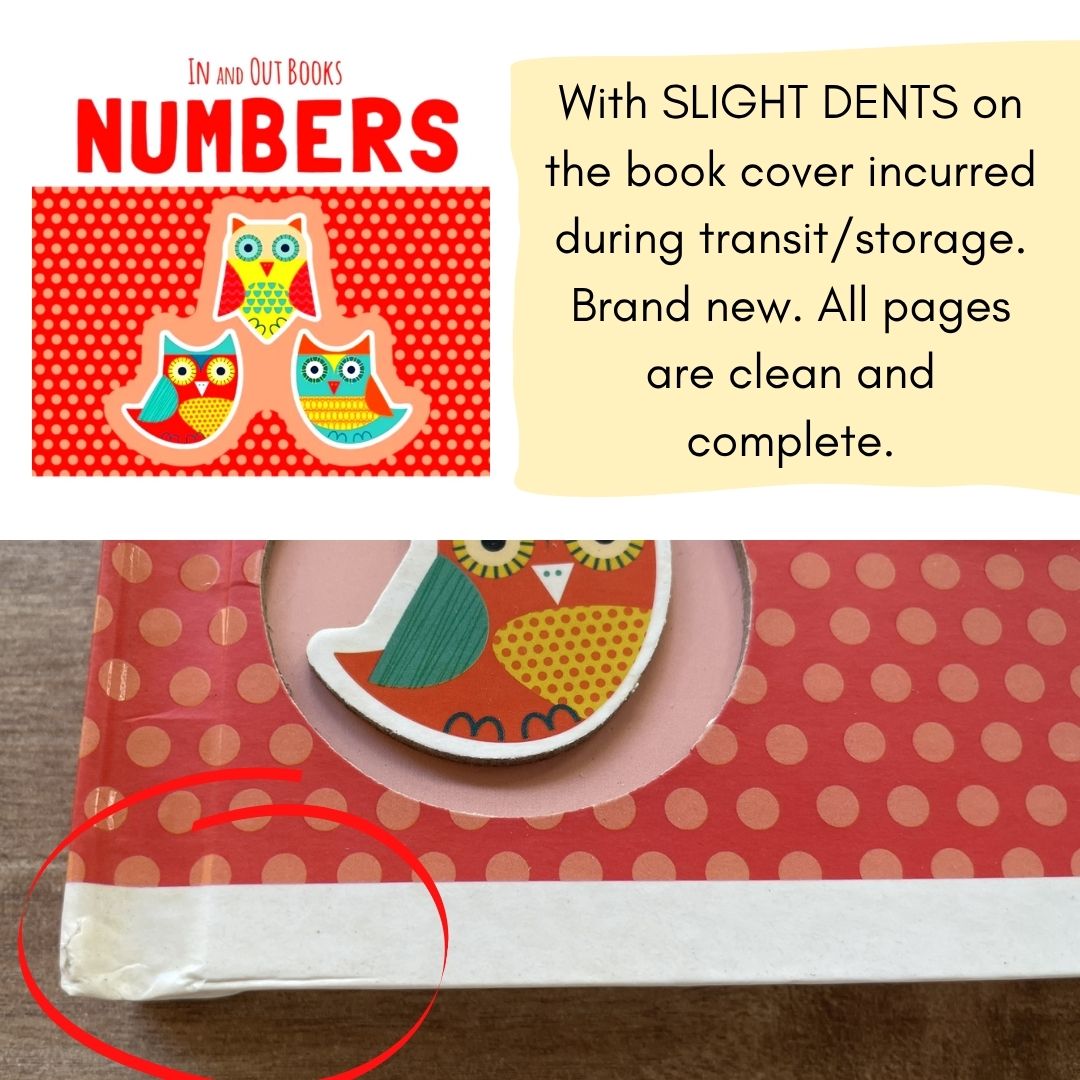IN and OUT Board Books (SINGLES) Colors / Numbers / Opposites / Shapes (brand new, with SLIGHT DENTS on book cover)