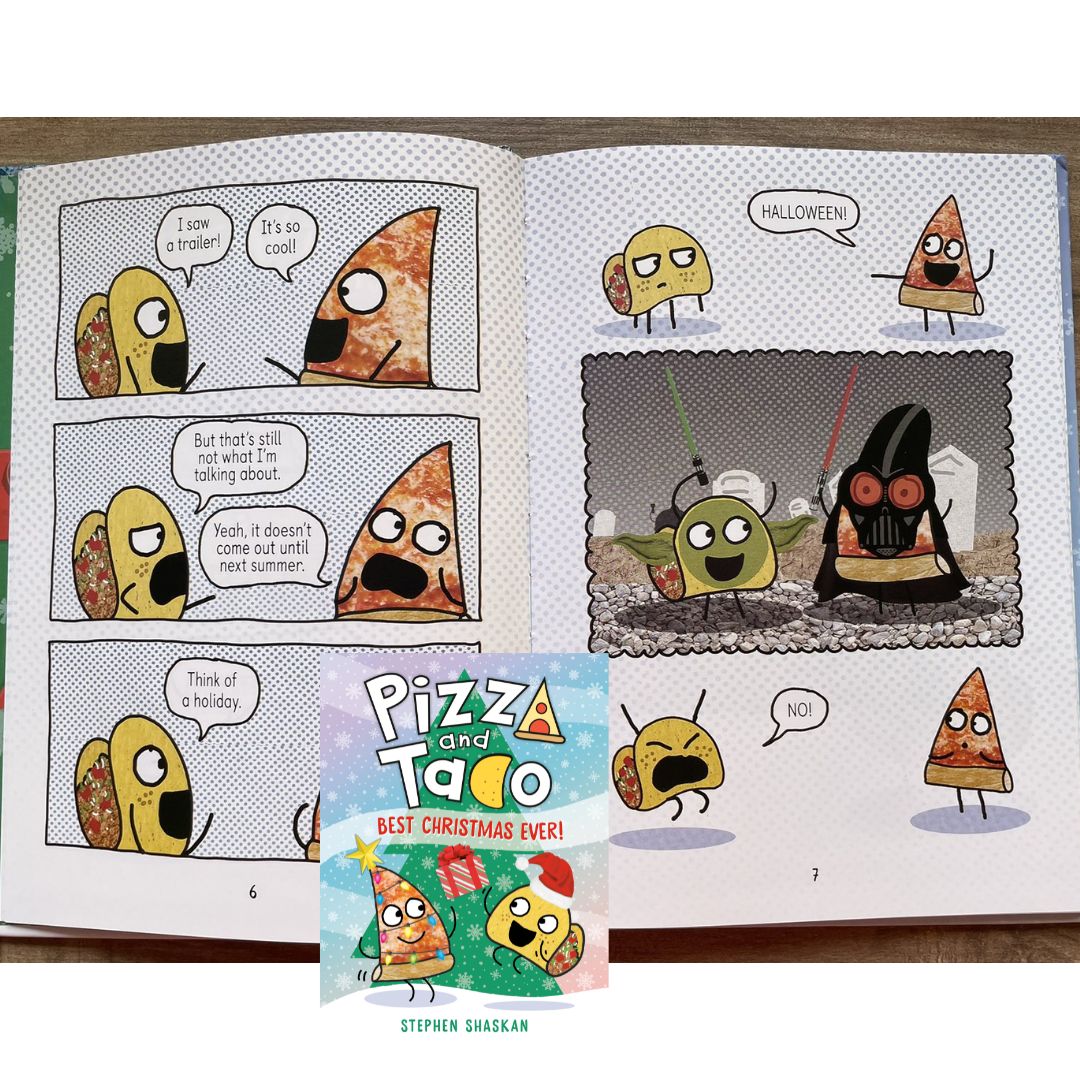 Pizza and Taco, Graphic Novel Series (8 Books) brand new hardcover, no box, with SLIGHT DENTS on book cover