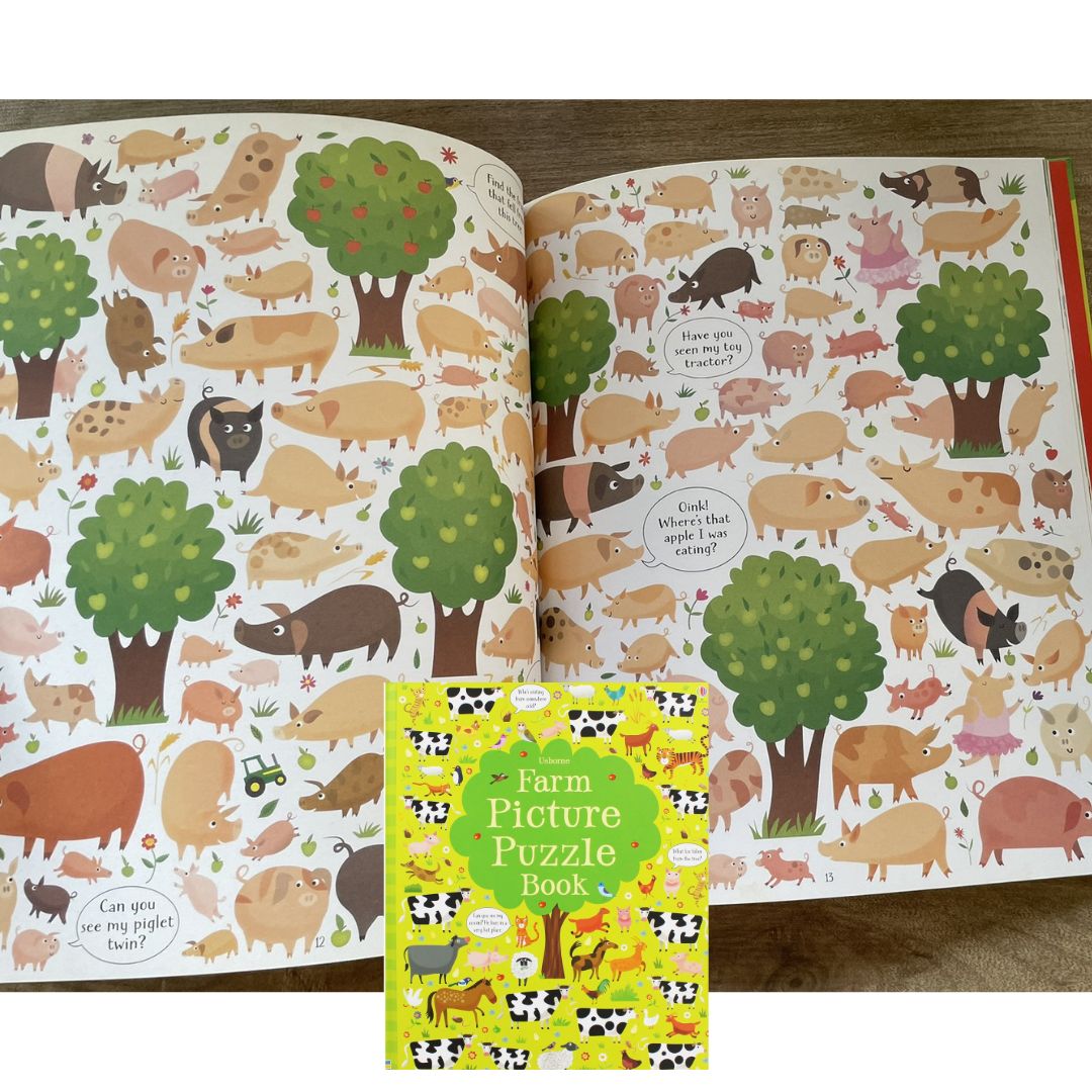 Usborne Picture Puzzle Book (SINGLES, brand new Hardcover) Animals / Farm / Under the Sea - with SLIGHT DENTS on book cover