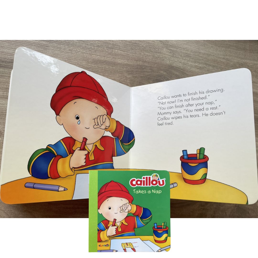 Caillou Asks Nicely // Takes a Nap (SINGLES, brand new Board Book, with SLIGHT DENTS on book cover)