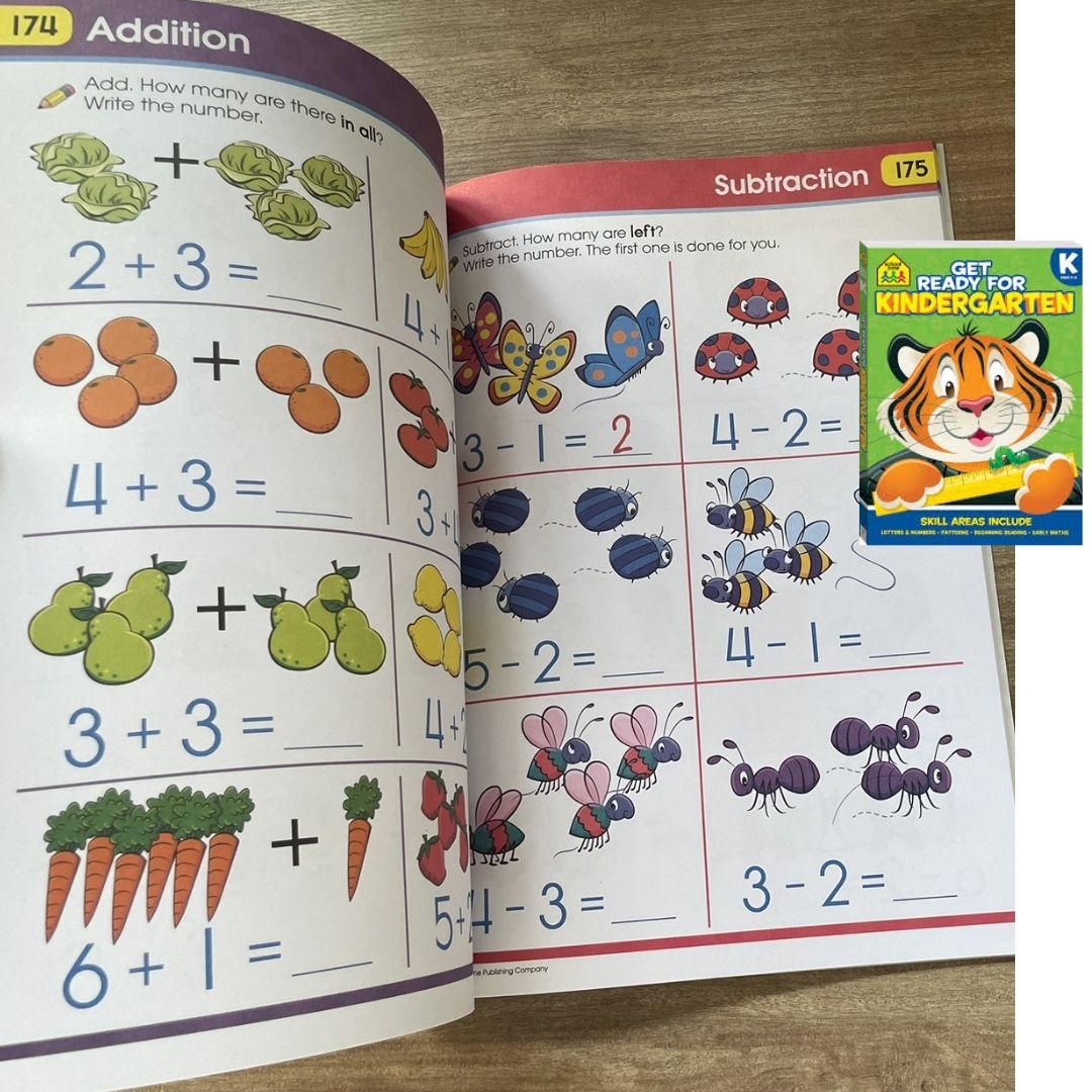 School Zone GET READY for Preschool / Kindergarten / First Grade Workbook (SINGLES) brand new softcover