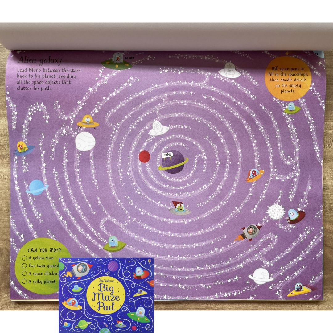 The Usborne Big DOT-TO-DOT / MAZE / PUZZLE Pad (SINGLES, brand new softcover, JUMBO tear-off activity pads) - Book cover with SLIGHT FOLDS