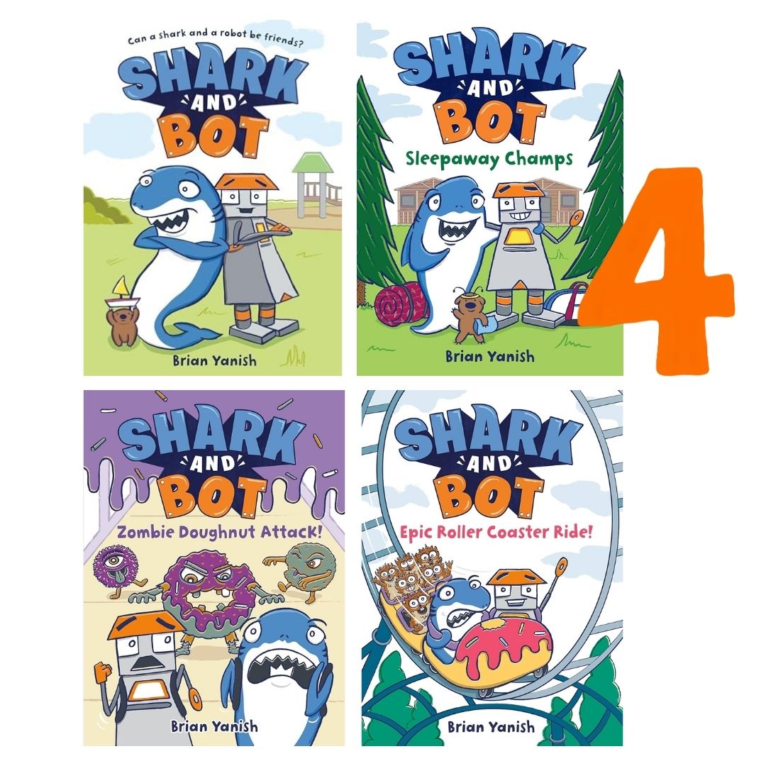 Shark and Bot, A Graphic Novel (Comics) by Brian Yanish (4 books) brand new softcover, no box