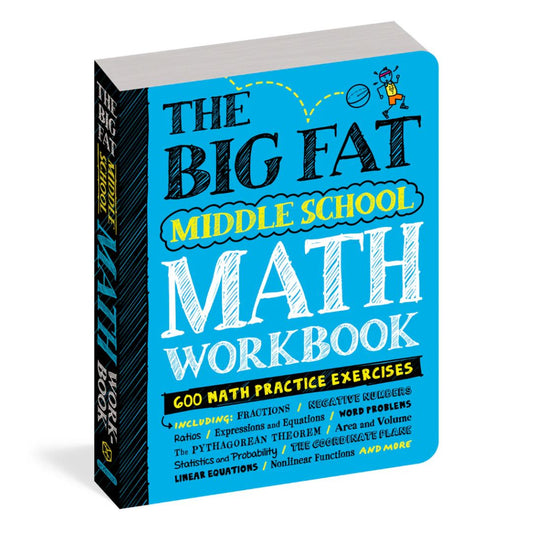 The Big Fat Middle School Math Workbook: 600 Math Practice Exercises (Big Fat Notebooks) brand new Softcover, with SLIGHT FOLDS on book cover