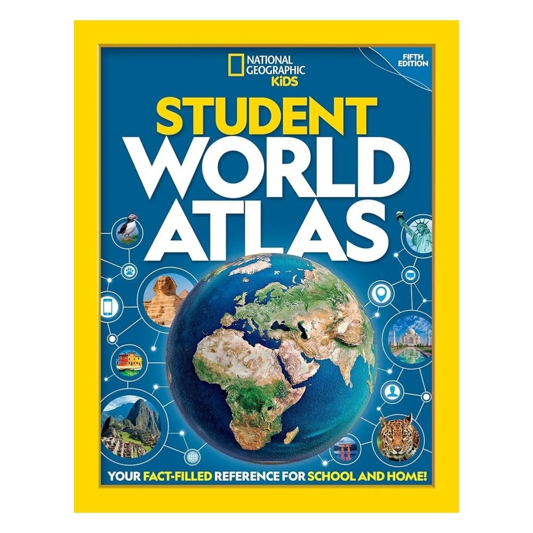 NATGEO National Geographic Kids: Student World Atlas, 5th Edition (USED/Preloved book, Paperback, with slight folds)