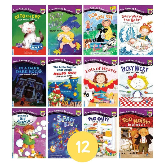 All Aboard Reading (12 books) brand new softcover, no box, with SLIGHT FOLDS on book covers & pages