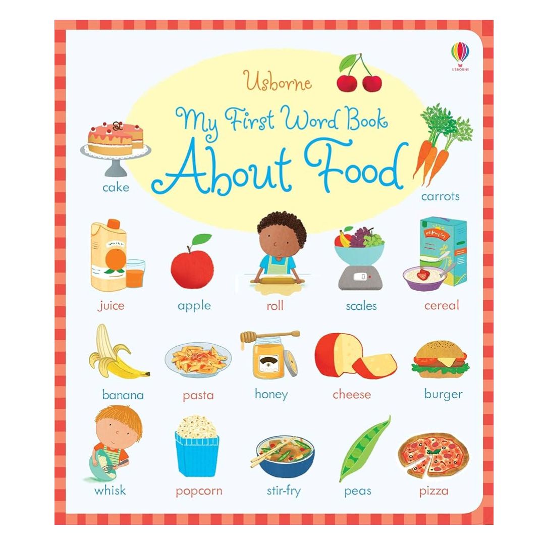 Usborne My First Word Book About Food (brand new Board Book, English and Simplified Chinese text, with SLIGHT DENTS on book cover)