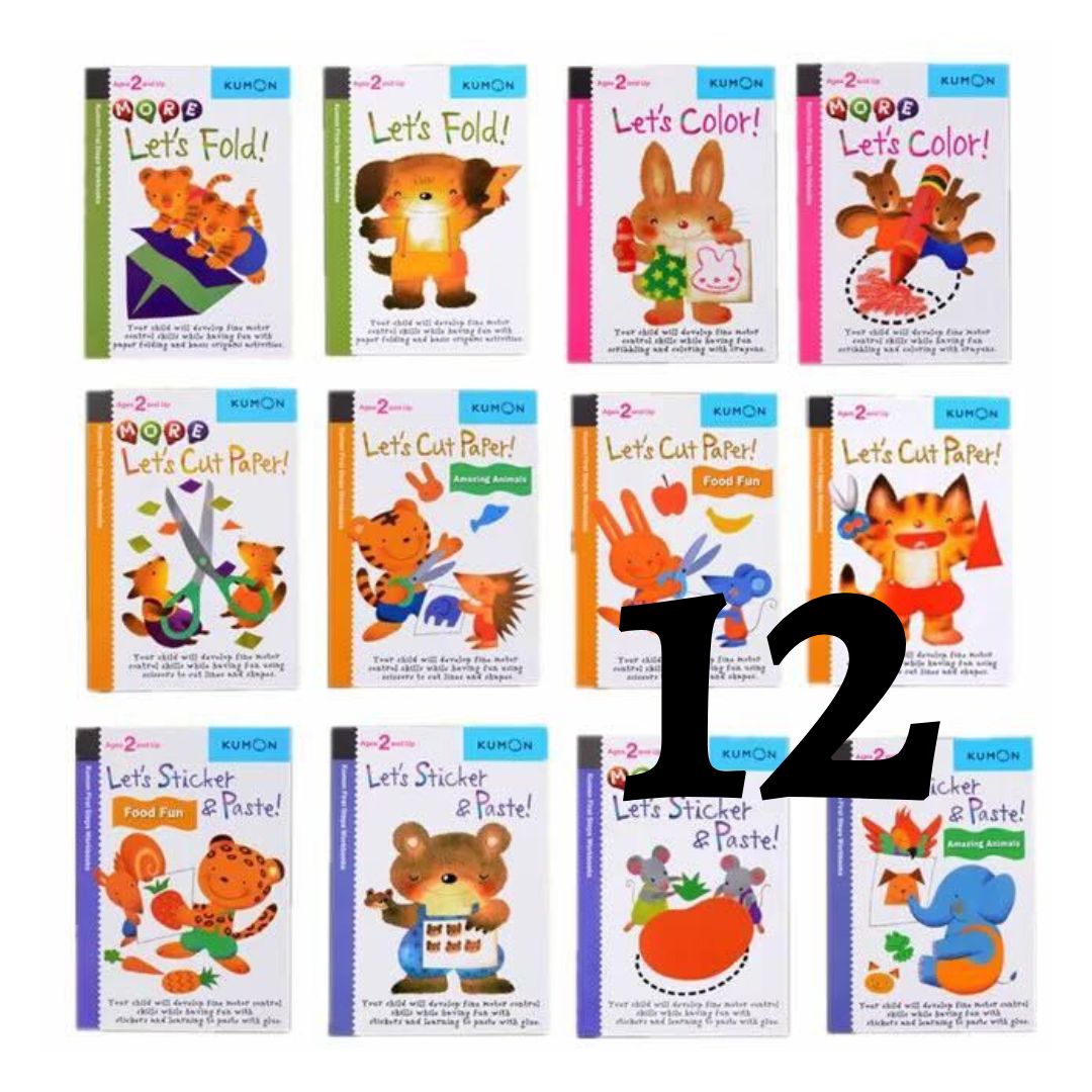 Kumon My First Steps Workbook (12 books) ages 2-5, brand new softcover, no box