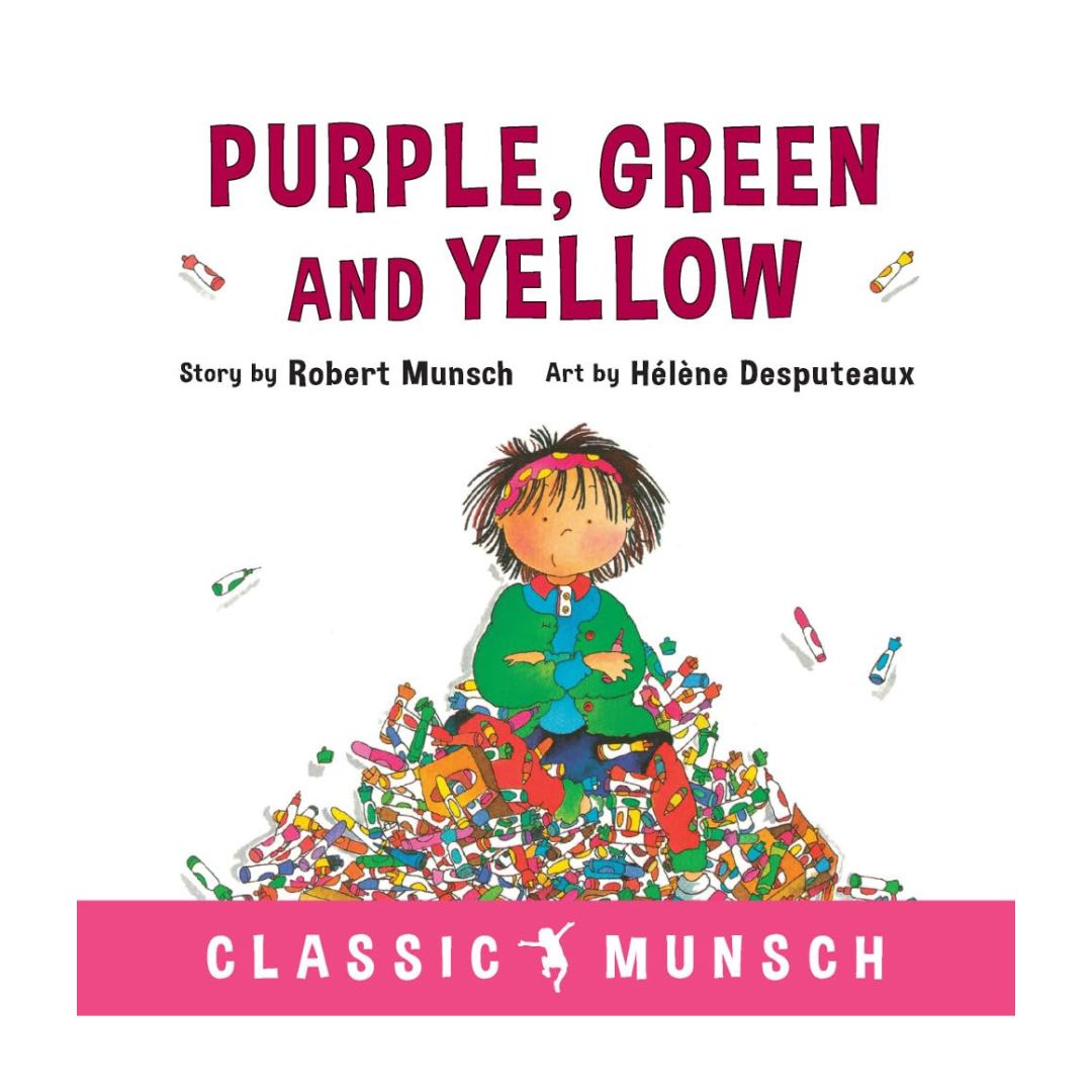 Purple, Green and Yellow (Classic Munsch) by Robert Munsch (brand new hardcover, with SLIGHT DENTS on book cover)