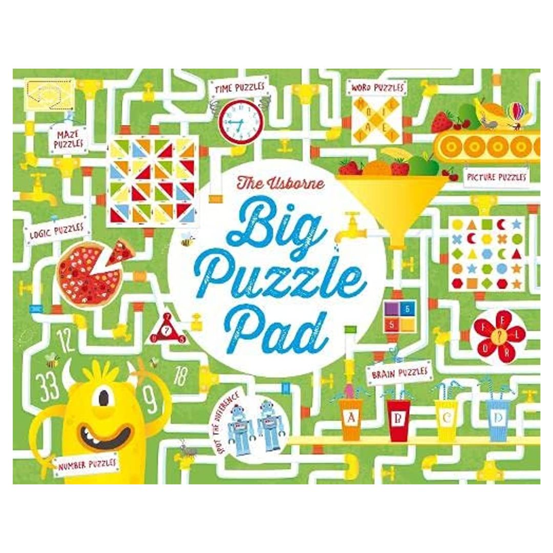 The Usborne Big DOT-TO-DOT / MAZE / PUZZLE Pad (SINGLES, brand new softcover, JUMBO tear-off activity pads) - Book cover with SLIGHT FOLDS
