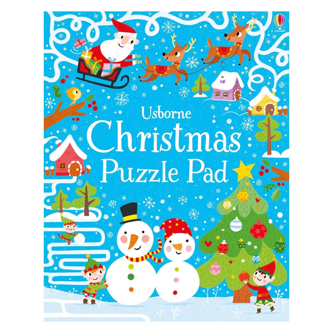 Usborne Christmas Puzzle Pad (brand new Softcover, with SLIGHT FOLDS on book cover)