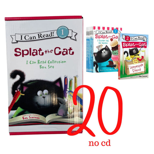 Splat The Cat I CAN READ Collection Box Set (no cd) 20 books, brand new softcover - BOX with DENTS